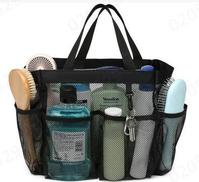 thumbnail image 3 of Cesta De Ducha De Malla Portátil Para Dormitorios Universitarios, Bolsa De Baño Grande Y Duradera Con 8 Bolsillos, 3 of 4